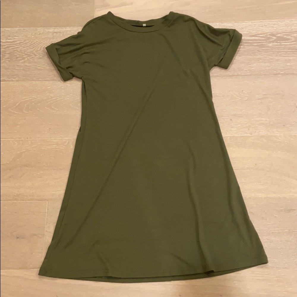 Army Green T-shirt dress